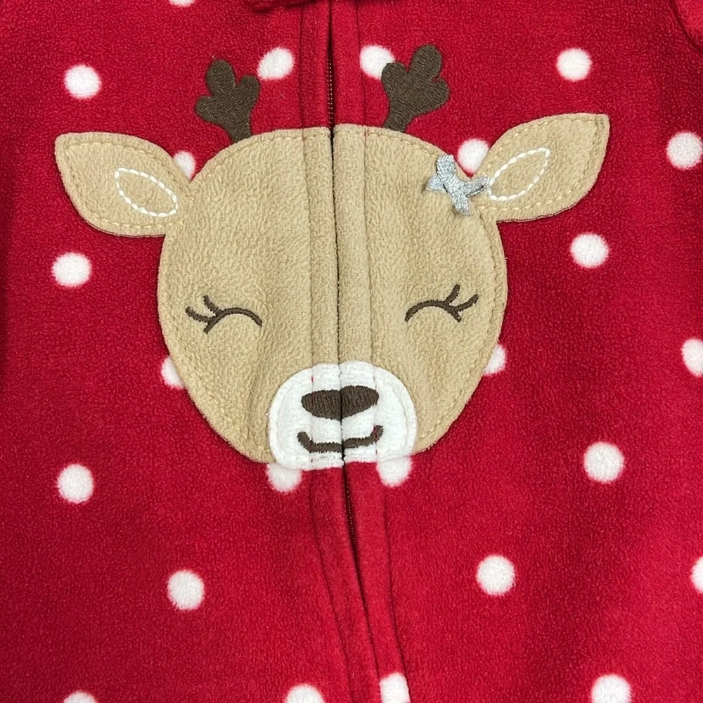 Carter’s Child of Mine Reindeer Christmas Sleeper Infant 0-3 Months
